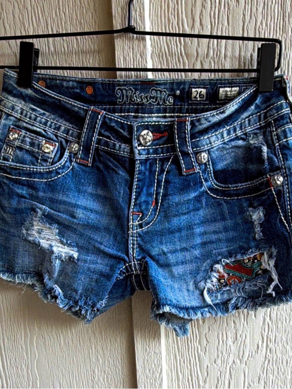 Miss Me Dark Blue Distressed Denim Cutoff Shorts